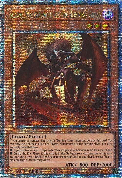 Scarm, Malebranche of the Burning Abyss [RA04-EN233] Quarter Century Secret Rare | Clutch Gaming