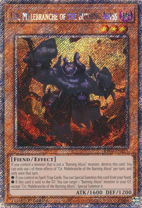 Cir, Malebranche of the Burning Abyss [RA04-EN235] Platinum Secret Rare | Clutch Gaming