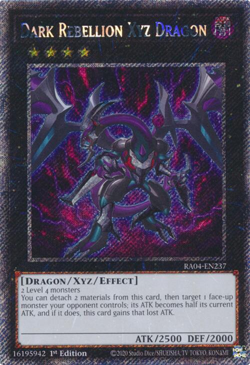 Dark Rebellion Xyz Dragon [RA04-EN237] Platinum Secret Rare | Clutch Gaming