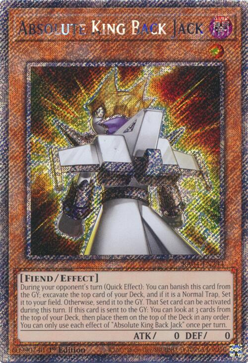 Absolute King Back Jack [RA04-EN244] Platinum Secret Rare | Clutch Gaming