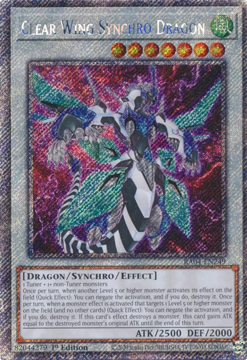 Clear Wing Synchro Dragon [RA04-EN249] Platinum Secret Rare | Clutch Gaming