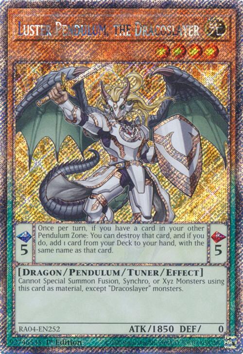 Luster Pendulum, the Dracoslayer [RA04-EN252] Platinum Secret Rare | Clutch Gaming