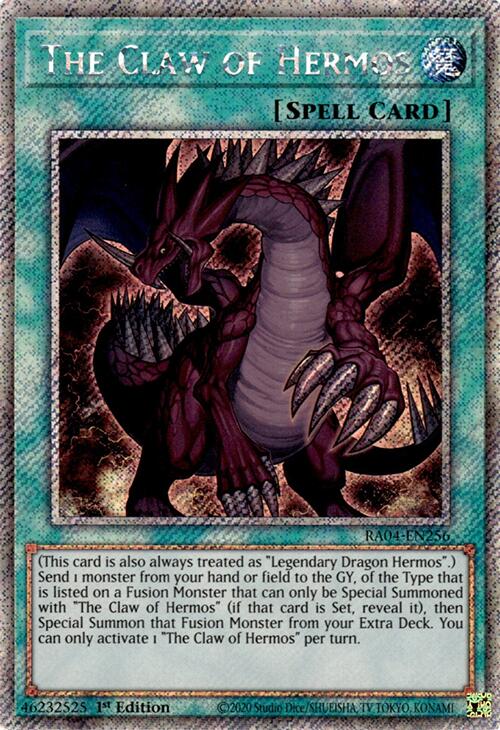 The Claw of Hermos [RA04-EN256] Platinum Secret Rare | Clutch Gaming