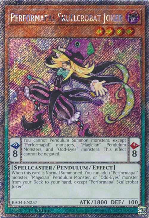 Performapal Skullcrobat Joker [RA04-EN257] Platinum Secret Rare | Clutch Gaming