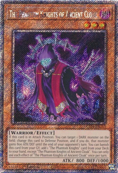 The Phantom Knights of Ancient Cloak [RA04-EN263] Platinum Secret Rare | Clutch Gaming