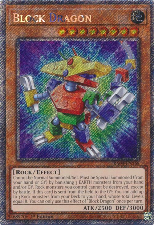 Block Dragon [RA04-EN268] Platinum Secret Rare | Clutch Gaming