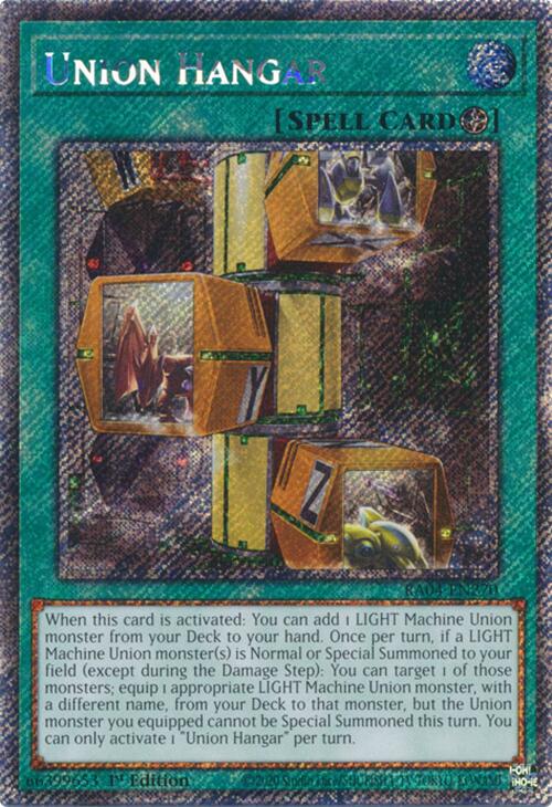 Union Hangar [RA04-EN270] Platinum Secret Rare | Clutch Gaming