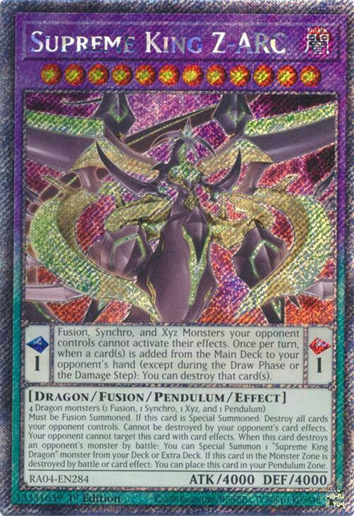 Supreme King Z-ARC [RA04-EN284] Platinum Secret Rare | Clutch Gaming