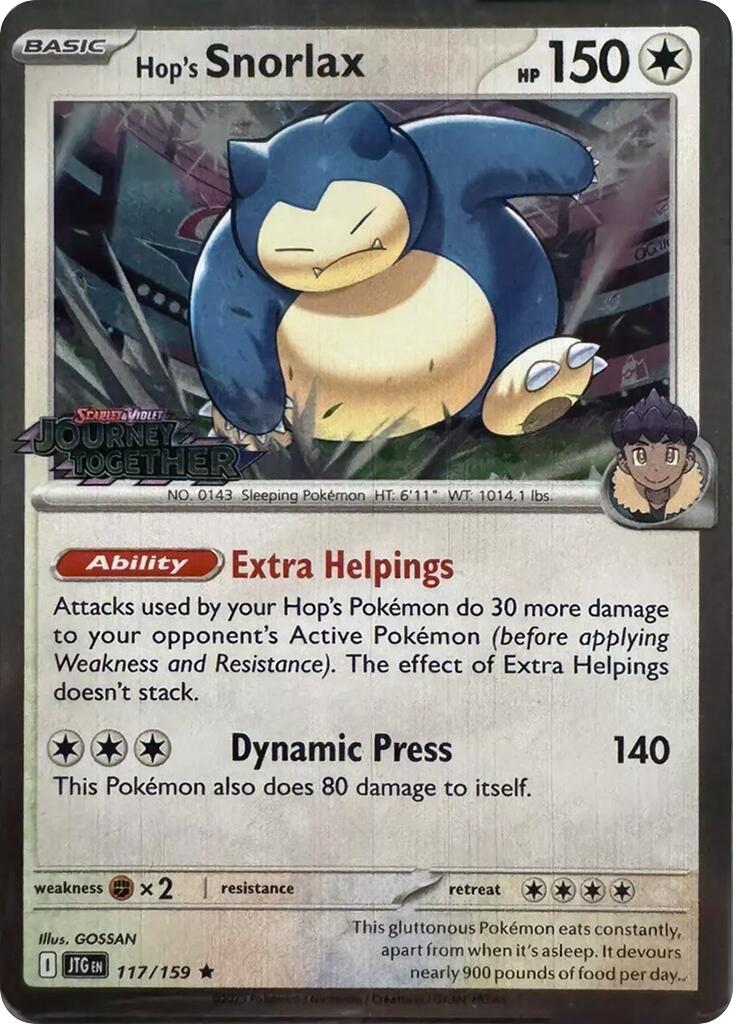 Hop's Snorlax (117/159) (Cosmos Holo) [Scarlet & Violet: Journey Together] | Clutch Gaming