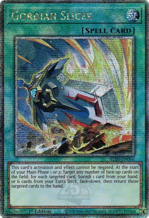 Gordian Slicer [ALIN-EN066] Quarter Century Secret Rare | Clutch Gaming