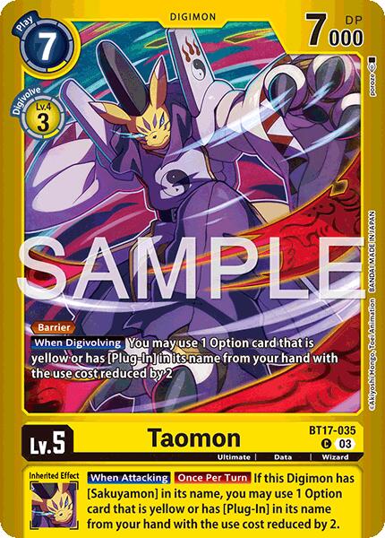 Taomon [BT17-035] (Limited Card Pack -Billion Bullet-) [Limited Card Pack -Billion Bullet-] | Clutch Gaming