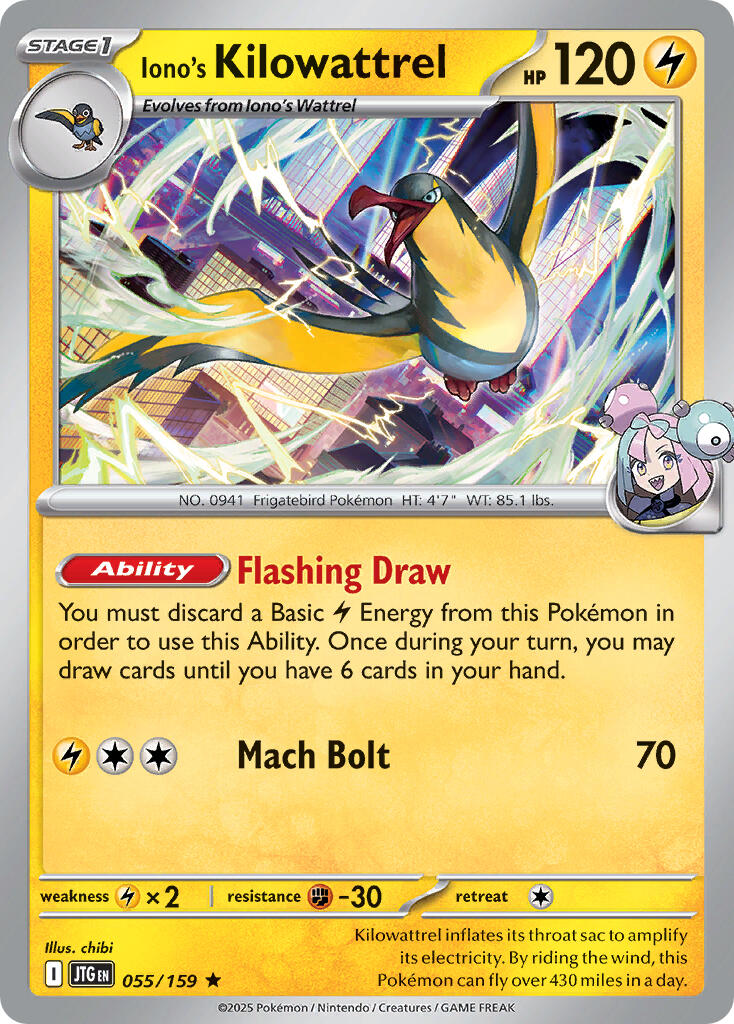 Iono's Kilowattrel (055/159) (Deck Exclusive) [Scarlet & Violet: Journey Together] | Clutch Gaming