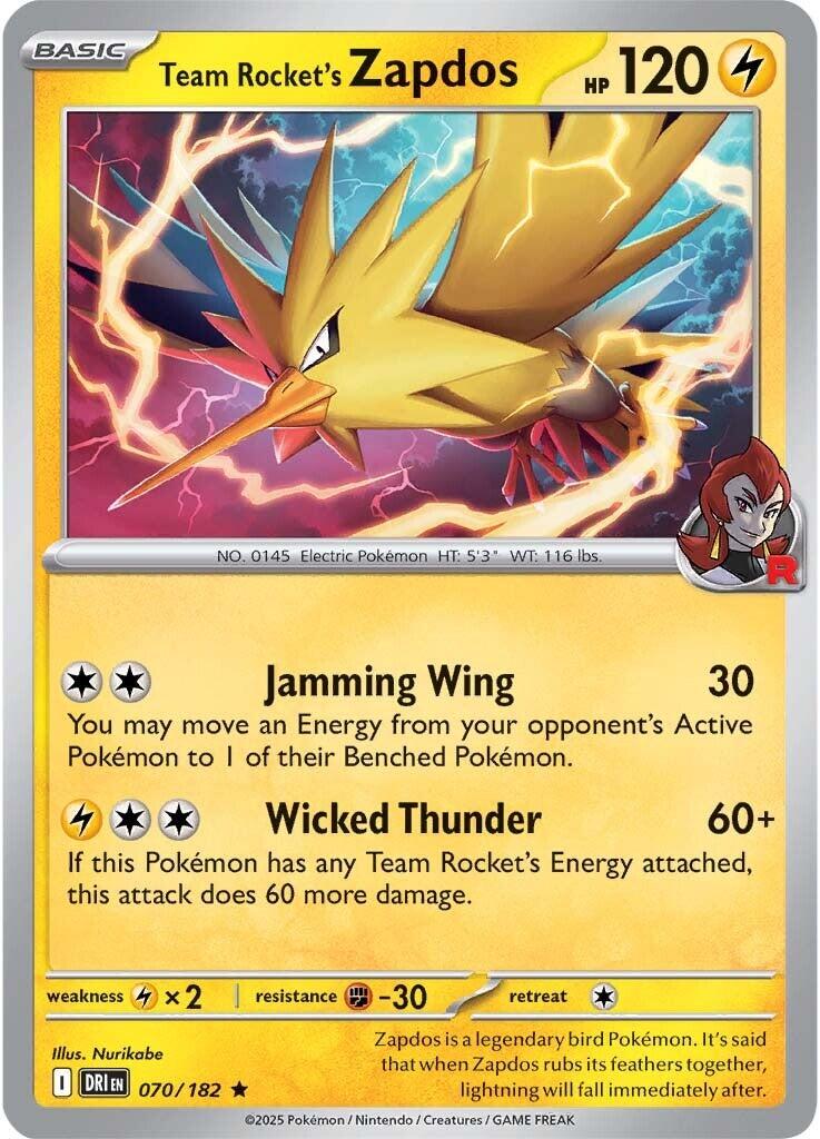Team Rocket's Zapdos (070/182) [Scarlet & Violet: Destined Rivals] | Clutch Gaming