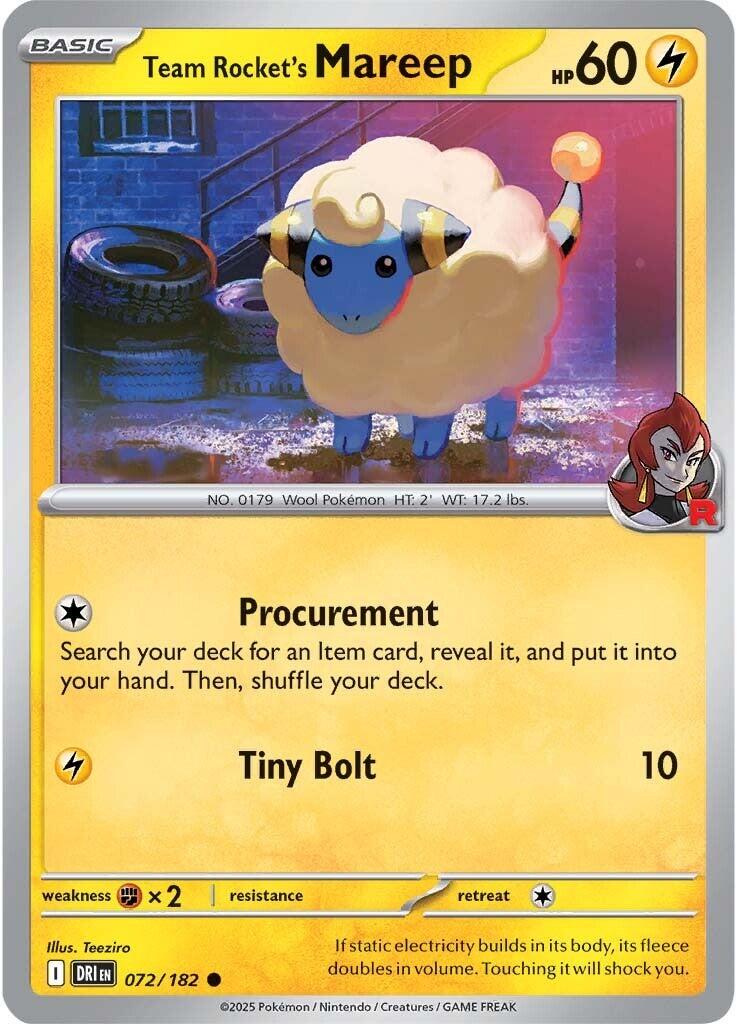 Team Rocket's Mareep (072/182) [Scarlet & Violet: Destined Rivals] | Clutch Gaming