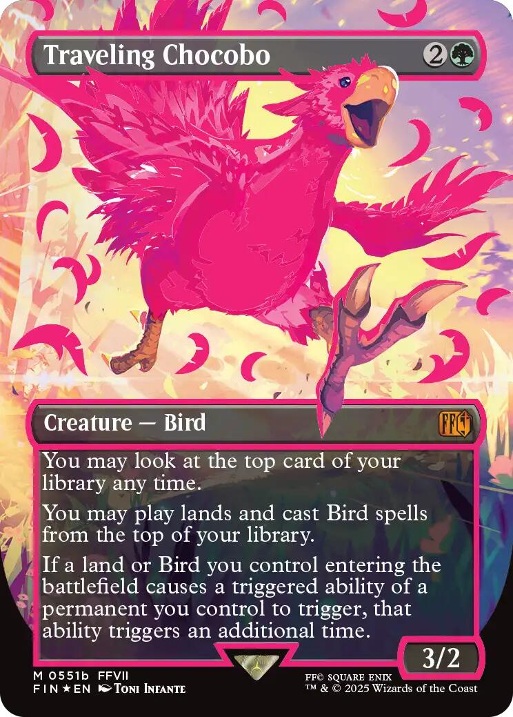 Traveling Chocobo (Borderless) (Neon Ink Pink) [FINAL FANTASY] | Clutch Gaming