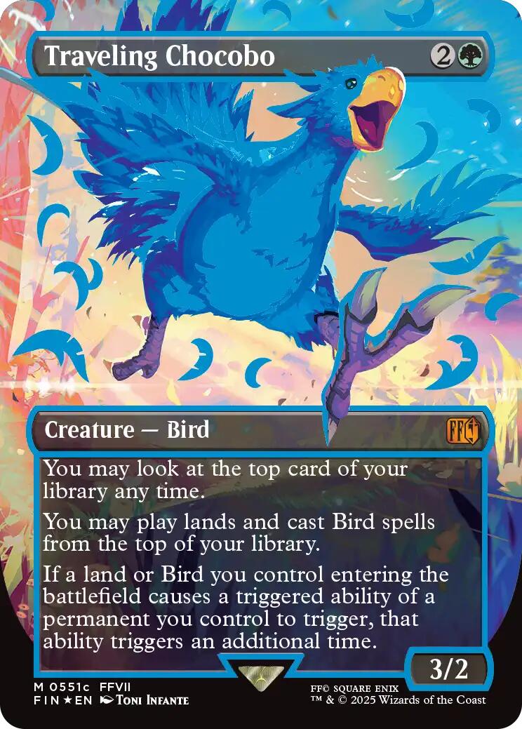 Traveling Chocobo (Borderless) (Neon Ink Blue) [FINAL FANTASY] | Clutch Gaming
