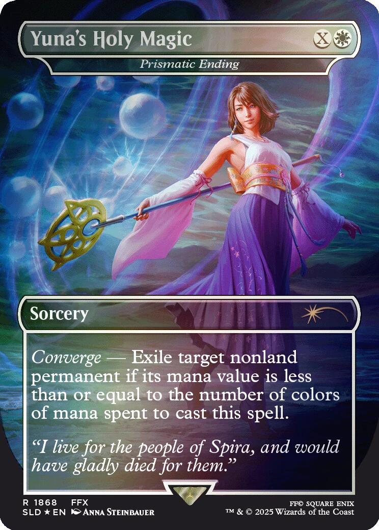 Yuna's Holy Magic - Prismatic Ending (Rainbow Foil) [Secret Lair Drop Series] | Clutch Gaming