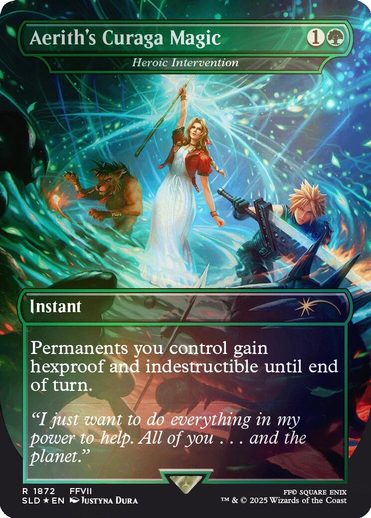Aerith's Curaga Magic - Heroic Intervention (Rainbow Foil) [Secret Lair Drop Series] | Clutch Gaming