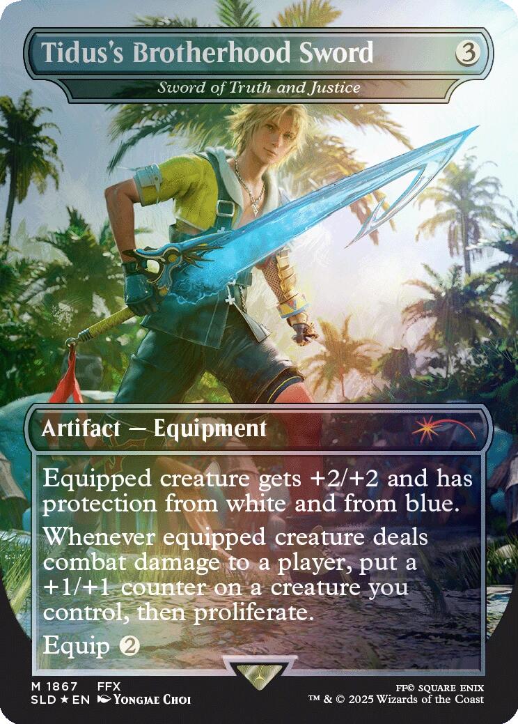 Tidus's Brotherhood Sword - Sword of Truth and Justice (Rainbow Foil) [Secret Lair Drop Series] | Clutch Gaming