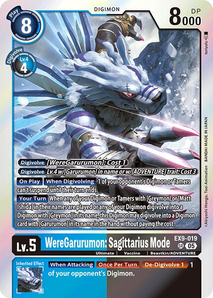WereGarurumon: Sagittarius Mode [EX9-019] [Versus Monsters] | Clutch Gaming