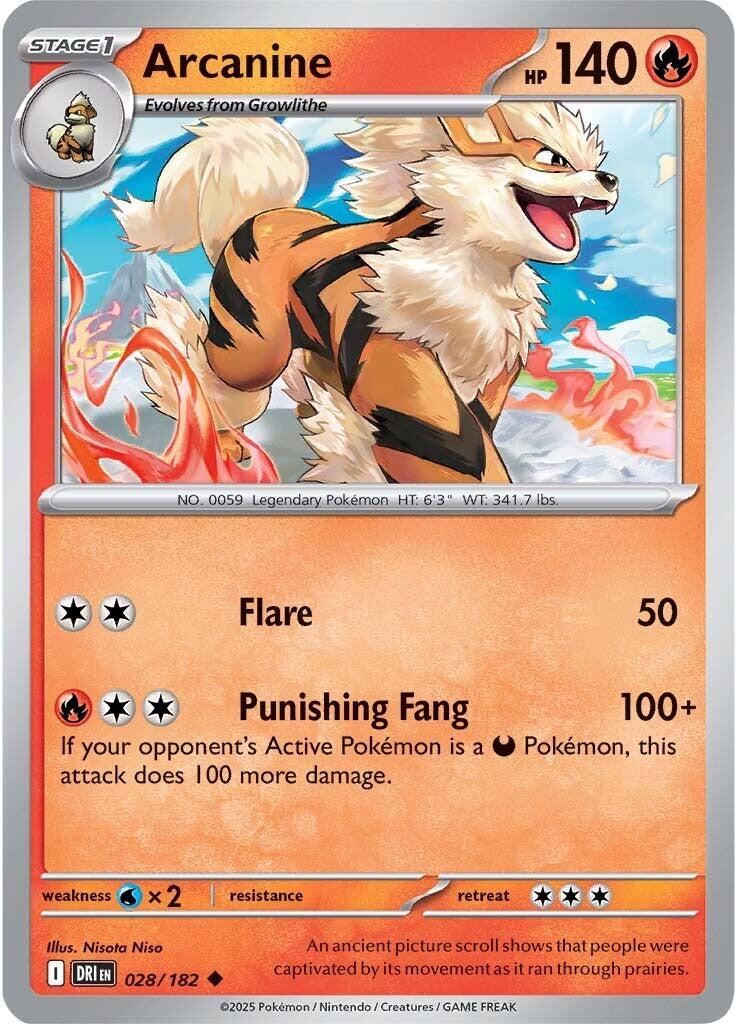 Arcanine (028/182) [Scarlet & Violet: Destined Rivals] | Clutch Gaming