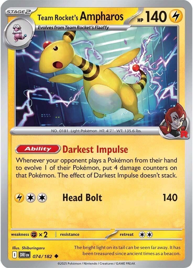 Team Rocket's Ampharos (074/182) [Scarlet & Violet: Destined Rivals] | Clutch Gaming