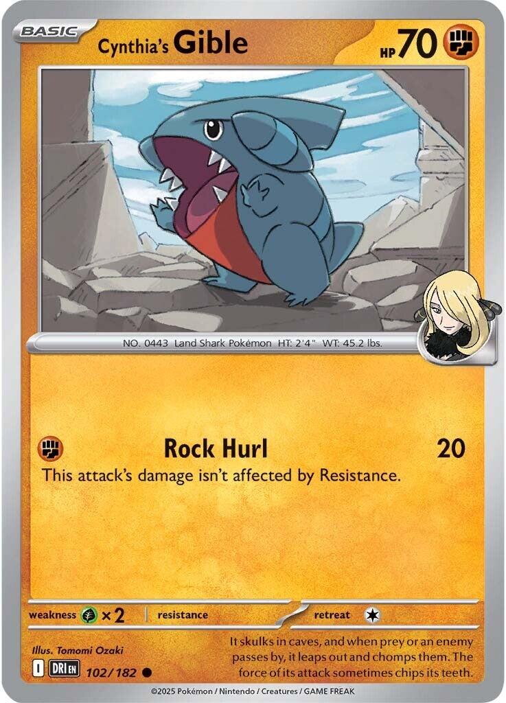 Cynthia's Gible (102/182) [Scarlet & Violet: Destined Rivals] | Clutch Gaming