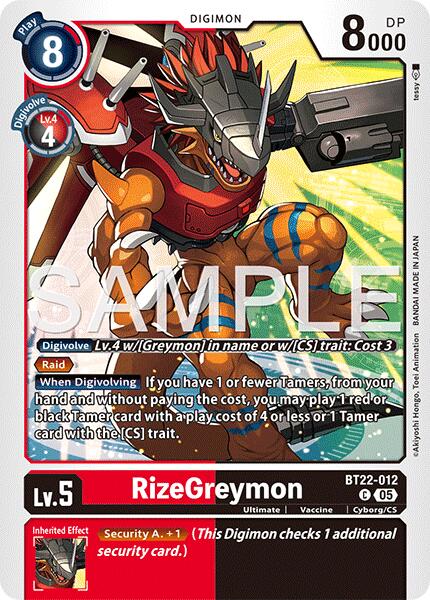 RizeGreymon [BT22-012] [Cyber Eden] | Clutch Gaming