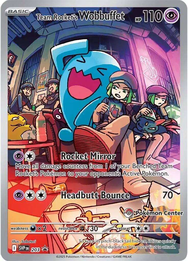 Team Rocket's Wobbuffet (203) (Pokemon Center Exclusive) [Scarlet & Violet: Black Star Promos] | Clutch Gaming
