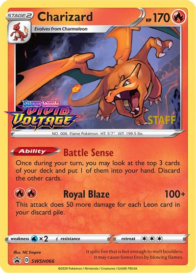 Charizard (SWSH066) (Staff Prerelease Promo) [Sword & Shield: Black Star Promos] | Clutch Gaming