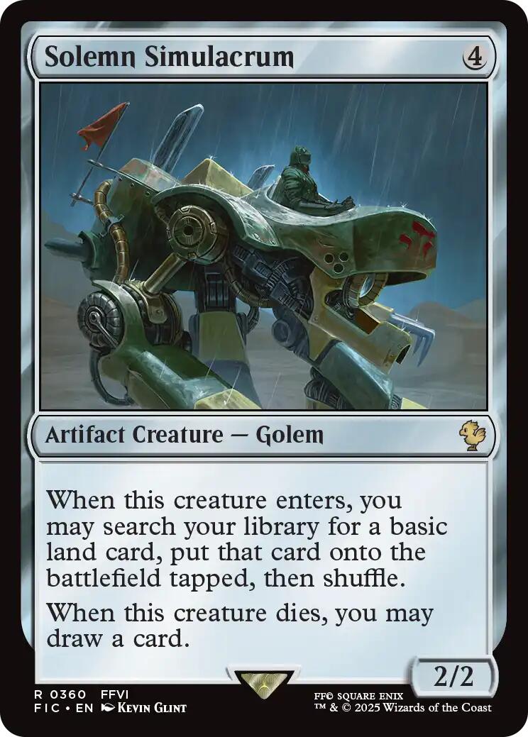 Solemn Simulacrum (Surge Foil) [FINAL FANTASY Commander] | Clutch Gaming