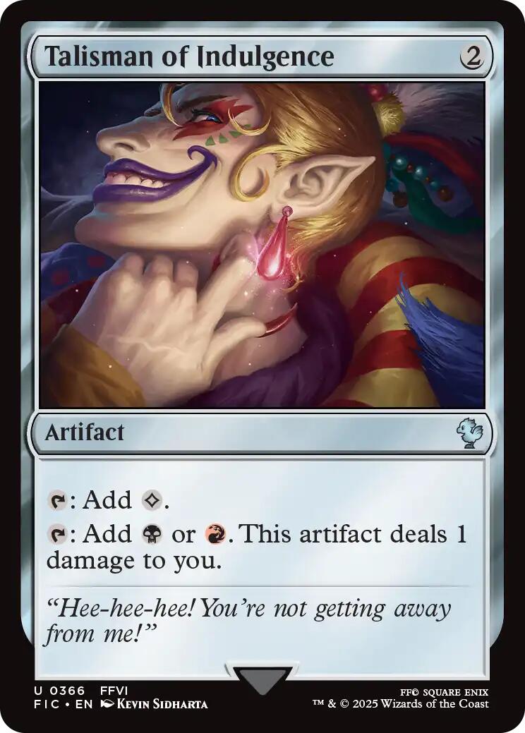 Talisman of Indulgence (Surge Foil) [FINAL FANTASY Commander] | Clutch Gaming