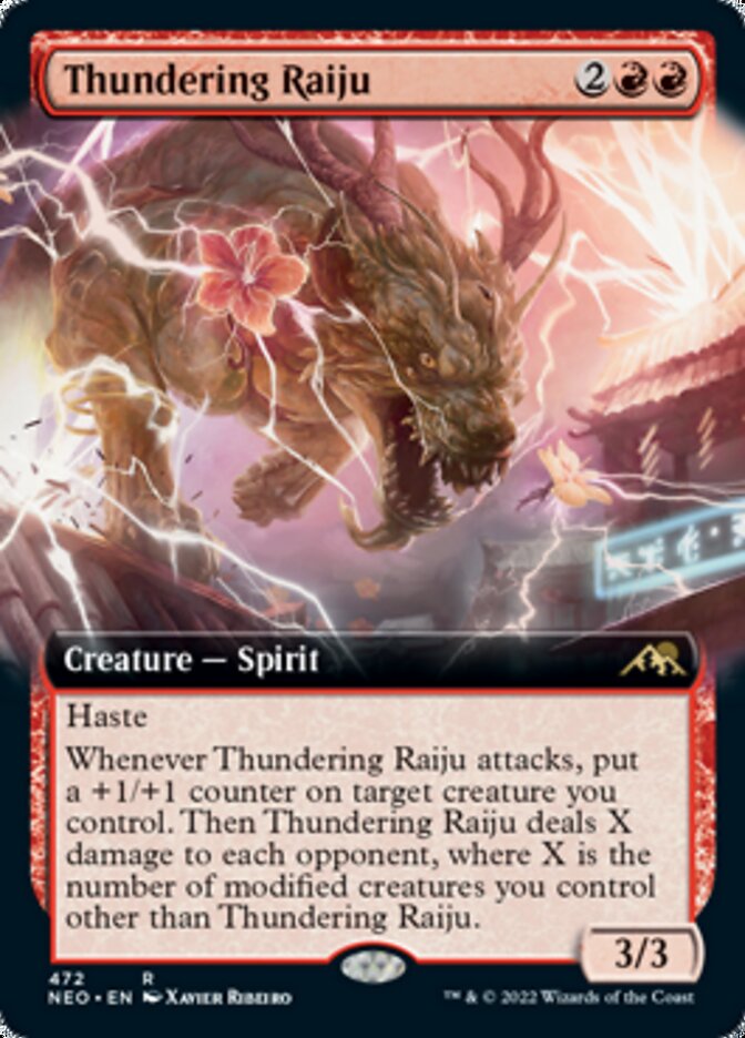 Thundering Raiju (Extended Art) [Kamigawa: Neon Dynasty] | Clutch Gaming