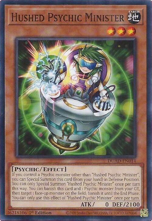 Hushed Psychic Minister [DUAD-EN014] Common | Clutch Gaming