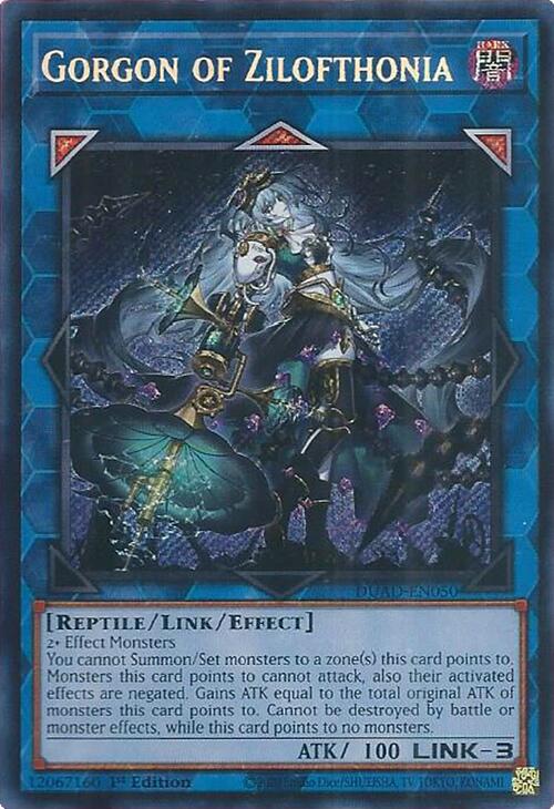 Gorgon of Zilofthonia [DUAD-EN050] Secret Rare | Clutch Gaming