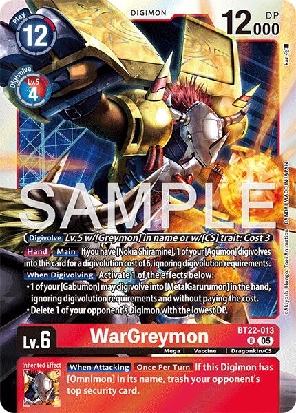 WarGreymon [BT22-013] [Cyber Eden] | Clutch Gaming