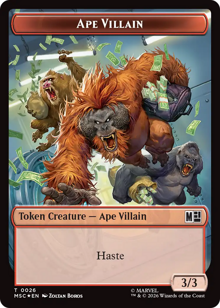 Copy (017) // Ape Villain (026) Double-Sided Token (Surge Foil) [Marvel Super Heroes Commander Tokens] | Clutch Gaming