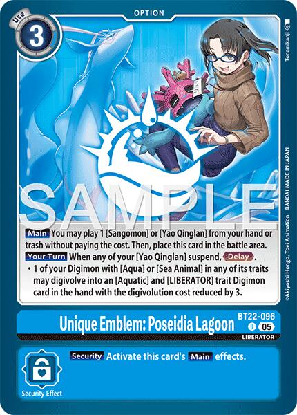 Unique Emblem: Poseidia Lagoon [BT22-096] [Cyber Eden] | Clutch Gaming