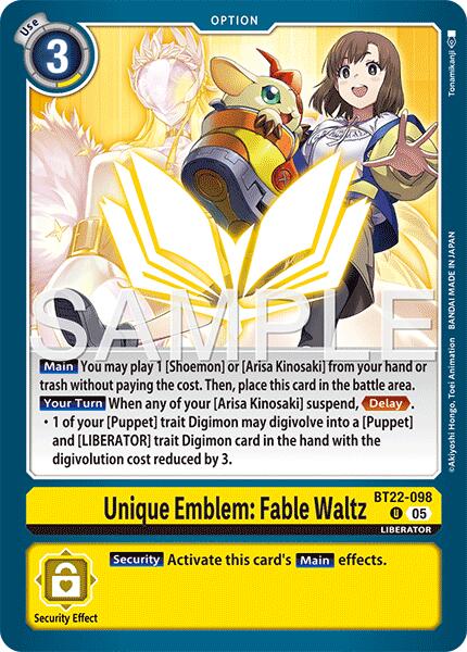 Unique Emblem: Fable Waltz [BT22-098] [Cyber Eden] | Clutch Gaming