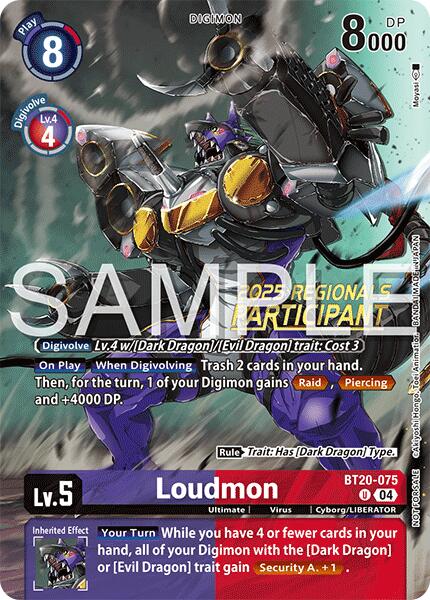 Loudmon [BT20-075] (Regionals 25-26 Season 2 Participant) [Release Special Booster Ver.2.0] | Clutch Gaming