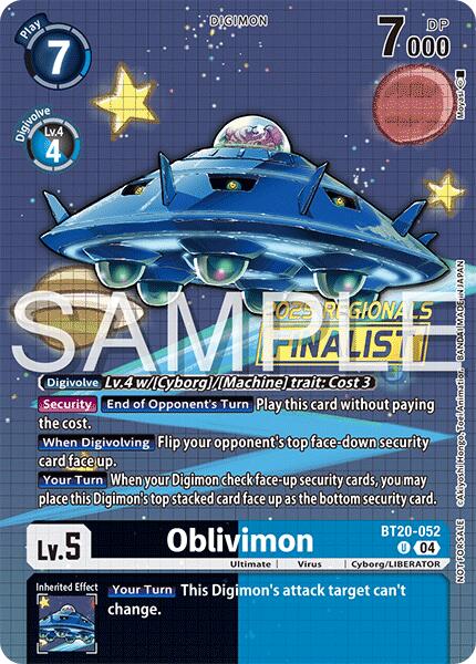 Oblivimon [BT20-052] (Regionals 25-26 Season 2 Finalist) [Release Special Booster Ver.2.0] | Clutch Gaming