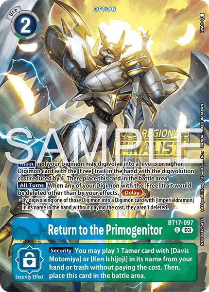 Return to the Primogenitor [BT17-097] (Regionals 25-26 Season 2 Finalist) [Secret Crisis] | Clutch Gaming
