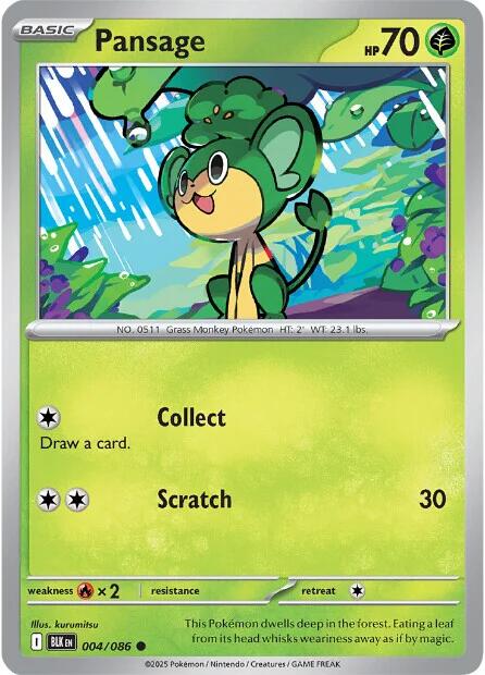 Pansage (004/086) [Scarlet & Violet: Black Bolt] | Clutch Gaming