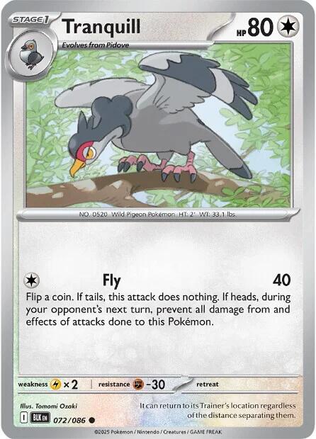 Tranquill (072/086) [Scarlet & Violet: Black Bolt] | Clutch Gaming