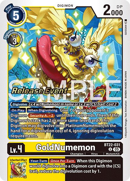 GoldNumemon [BT22-031] [Cyber Eden Release Event Cards] | Clutch Gaming