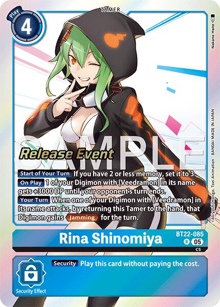 Rina Shinomiya [BT22-085] [Cyber Eden Release Event Cards] | Clutch Gaming