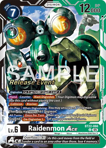 Raidenmon ACE [BT22-066] [Cyber Eden Release Event Cards] | Clutch Gaming