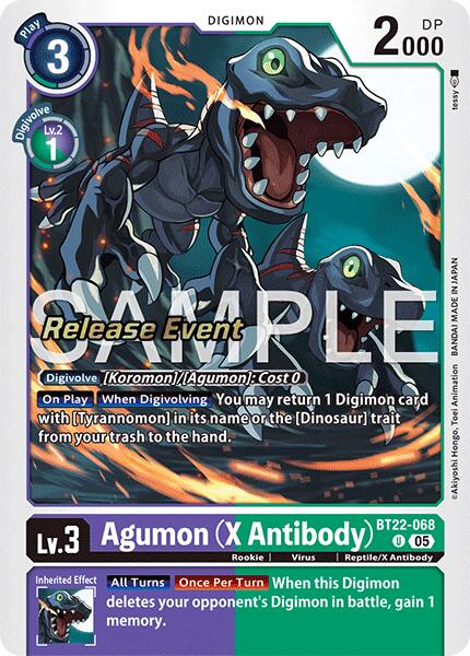 Agumon [BT22-068] (X Antibody) [Cyber Eden Release Event Cards] | Clutch Gaming