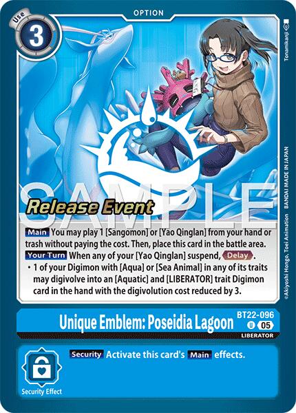 Unique Emblem: Poseidia Lagoon [BT22-096] [Cyber Eden Release Event Cards] | Clutch Gaming