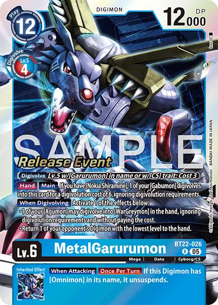 MetalGarurumon [BT22-026] [Cyber Eden Release Event Cards] | Clutch Gaming